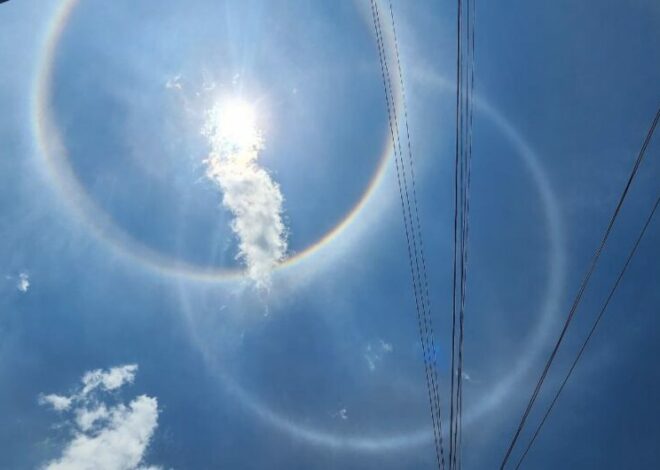 Doble halo solar es visible en Sololá