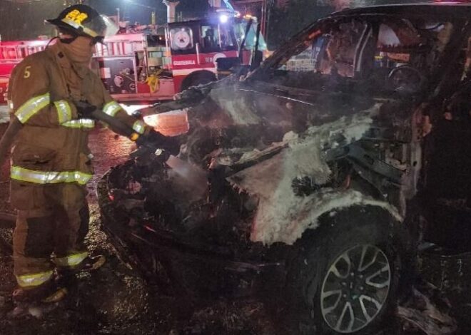 Ruta Interamericana: Vehículo se incendió en una gasolinera Brigadas bomberiles lograron mitigar las llamas.
