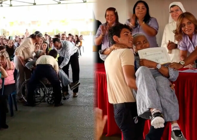 Graban tierna manera en la que joven honró a su abuelita durante su graduació