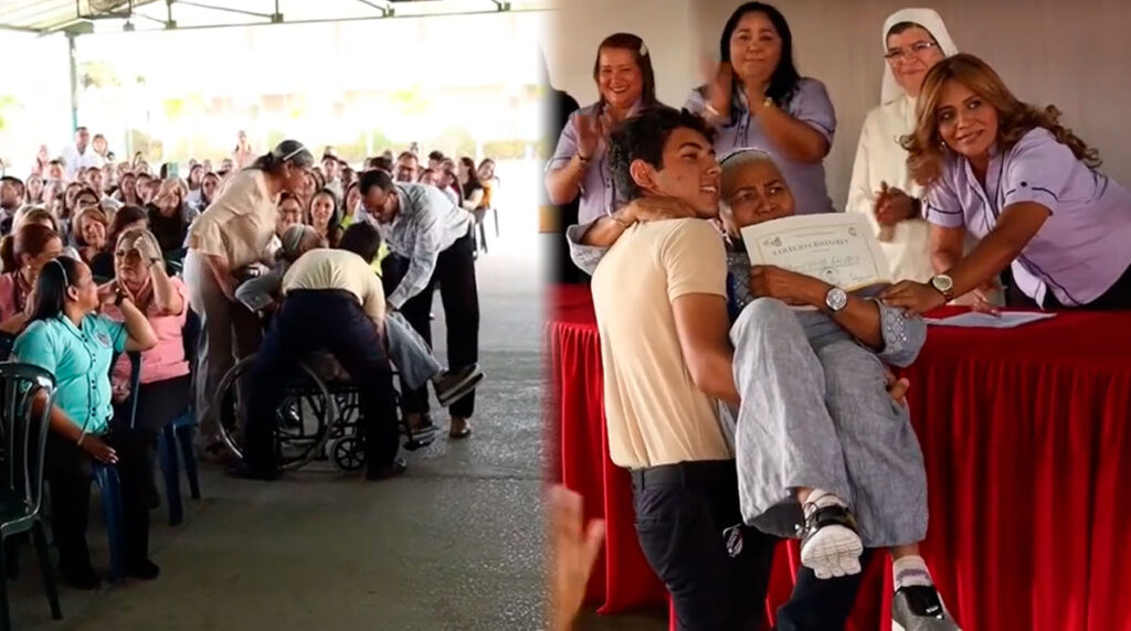 Graban tierna manera en la que joven honró a su abuelita durante su graduació