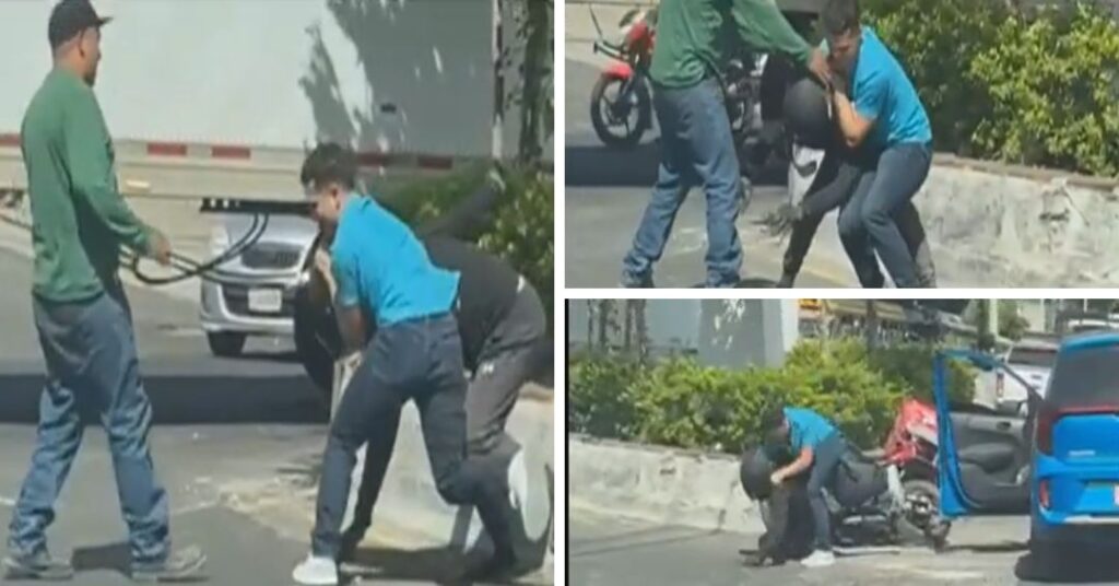 Conductor agrede a motociclista en plena vía San José Villa Nueva