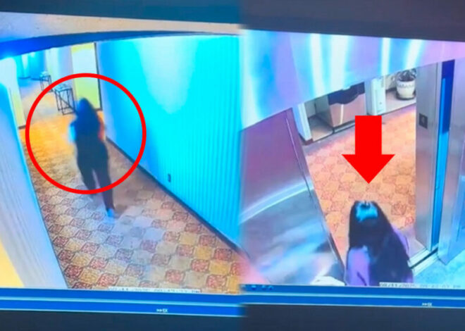 ¿Un fantasma la perseguía? Captan extraño comportamiento de una joven en un hotel (VIDEO)