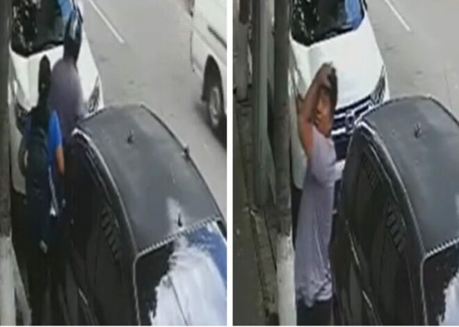 Pareja roba piezas de auto en zona 6 desafiando cámaras de seguridad