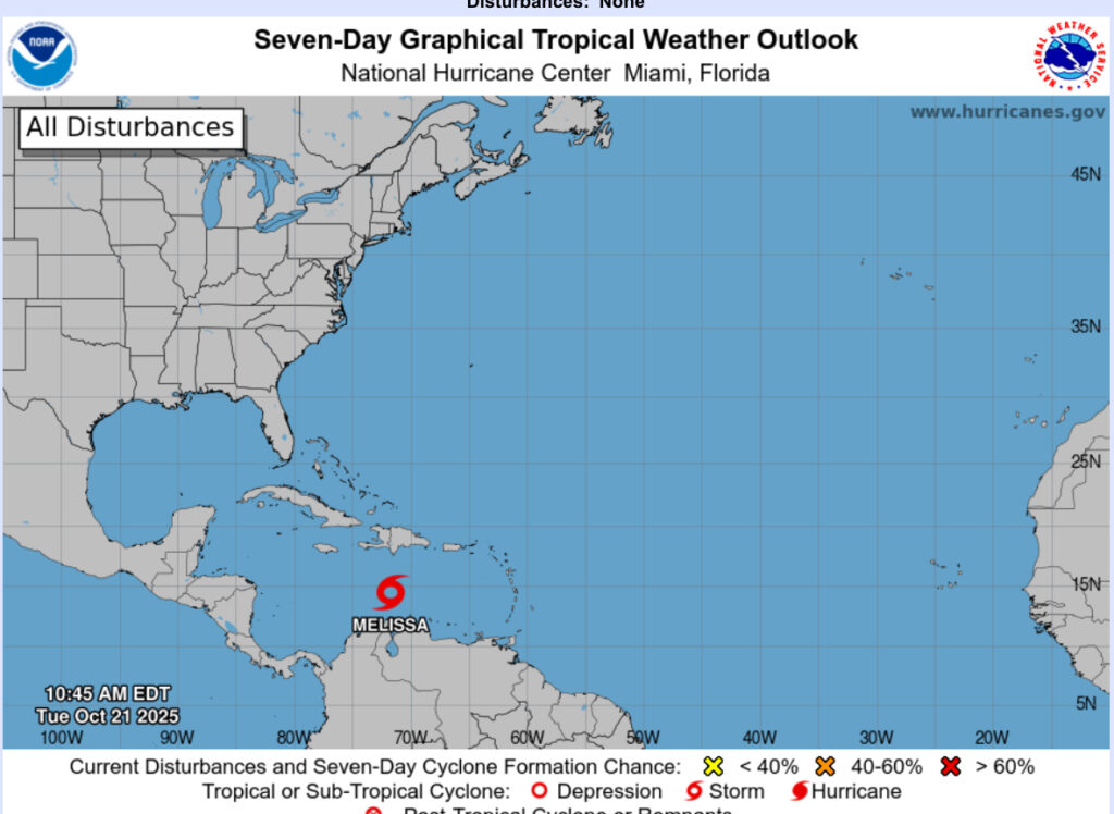 Tormenta tropical Melissa podría golpear como huracán Haití