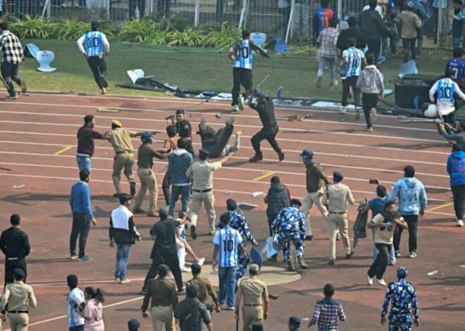 La visita de Messi a un estadio de Calcuta concluye con disturbios