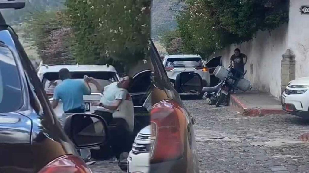 Tremenda pelea entre repartidor de gas y conductor de vehículo