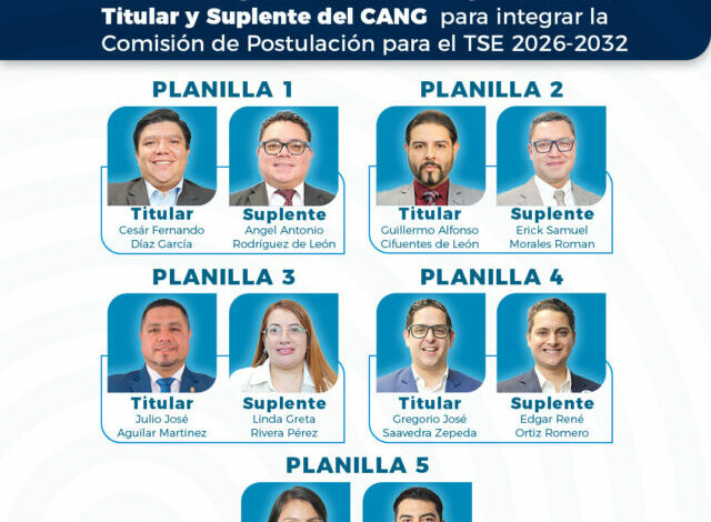 ¿Cuáles son las planillas por las que votan los abogados y notarios del CANG?