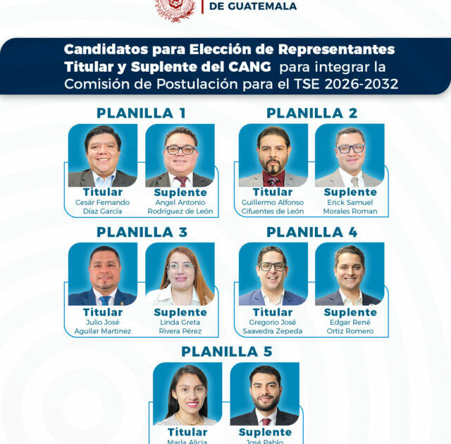 ¿Cuáles son las planillas por las que votan los abogados y notarios del CANG?