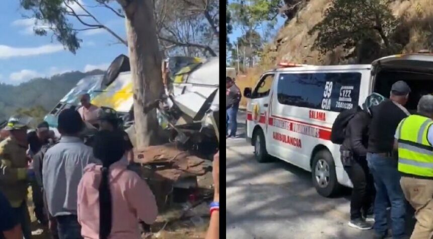 Un fallecido y 24 heridos deja accidente de autobús en ruta a Salamá